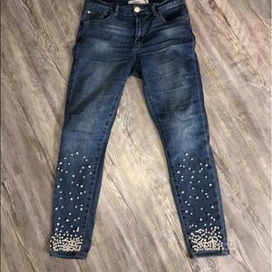 JustFab bedazzled skinny jeans